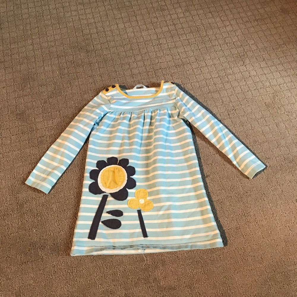 Girls blue striped dress